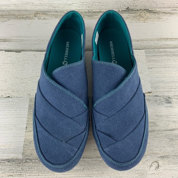 MERRELL Monument Inde Blue Canvas Shoe 9.5 - Picture 2 of 8